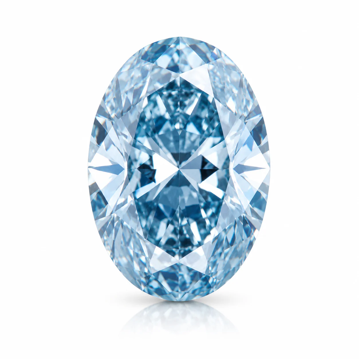 3.2 Carat Oval Fancy Vivid Blue Lab Grown Diamond VS1 Clarity IGI Certificate #591359478