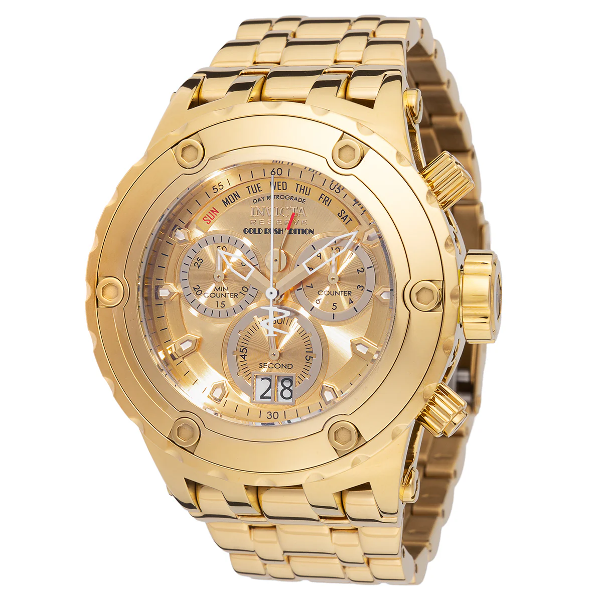 Invicta Reserve Gold Rush Swiss Ronda 8040.N Caliber Men's Watch - 52mm. Gold (48607) 1 Invicta Reserve Gold Rush Swiss Ronda 8040.N Caliber Men's Watch - 52mm. Gold (48607)