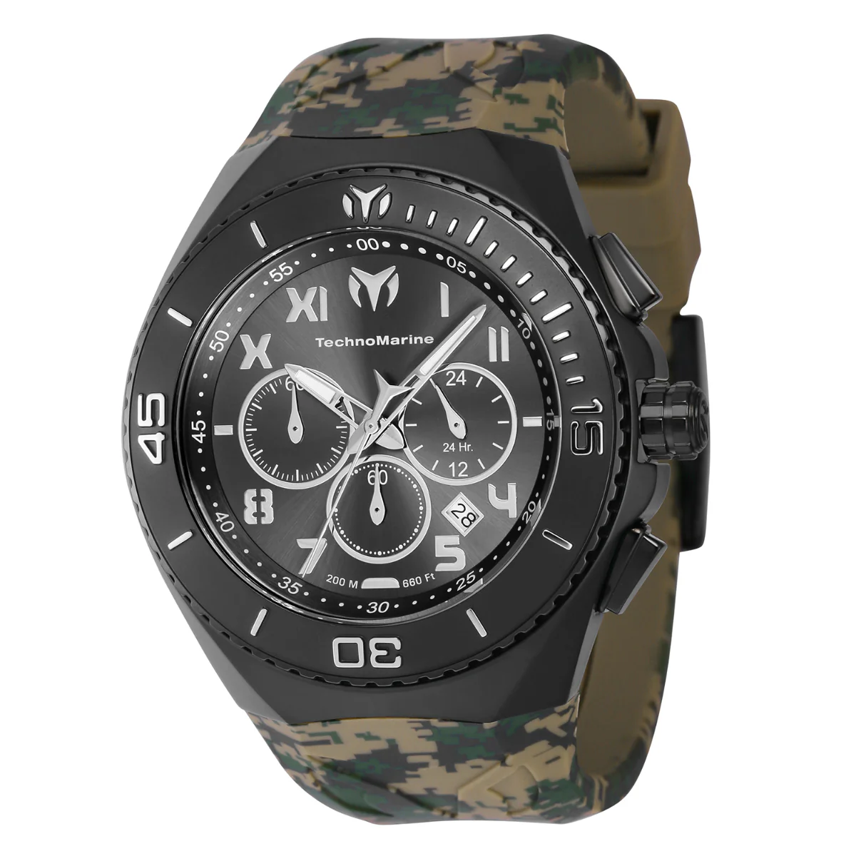 TechnoMarine Manta Men's Watch - 48mm, Khaki, Brown, Green (TM-221044)