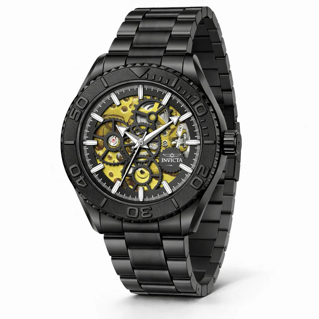 Invicta Objet D Art Glyph Automatic Men's Watch w/ Skeleton Dial - 43mm. Black (69761)