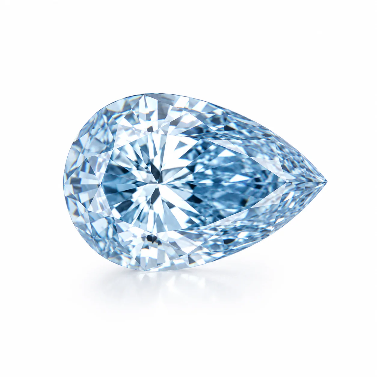 3.66 Carat Pear Fancy Vivid Blue Lab Grown Diamond VS1 Clarity IGI Certificate #606347402