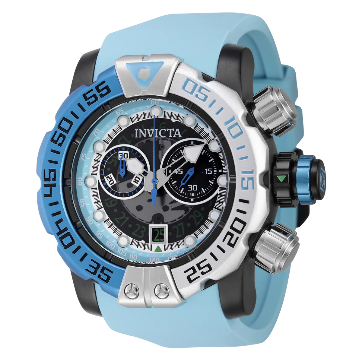 Invicta Sea Hunter Swiss Ronda Z50 Caliber Men's Watch - 57mm, Light Blue, White (44848)