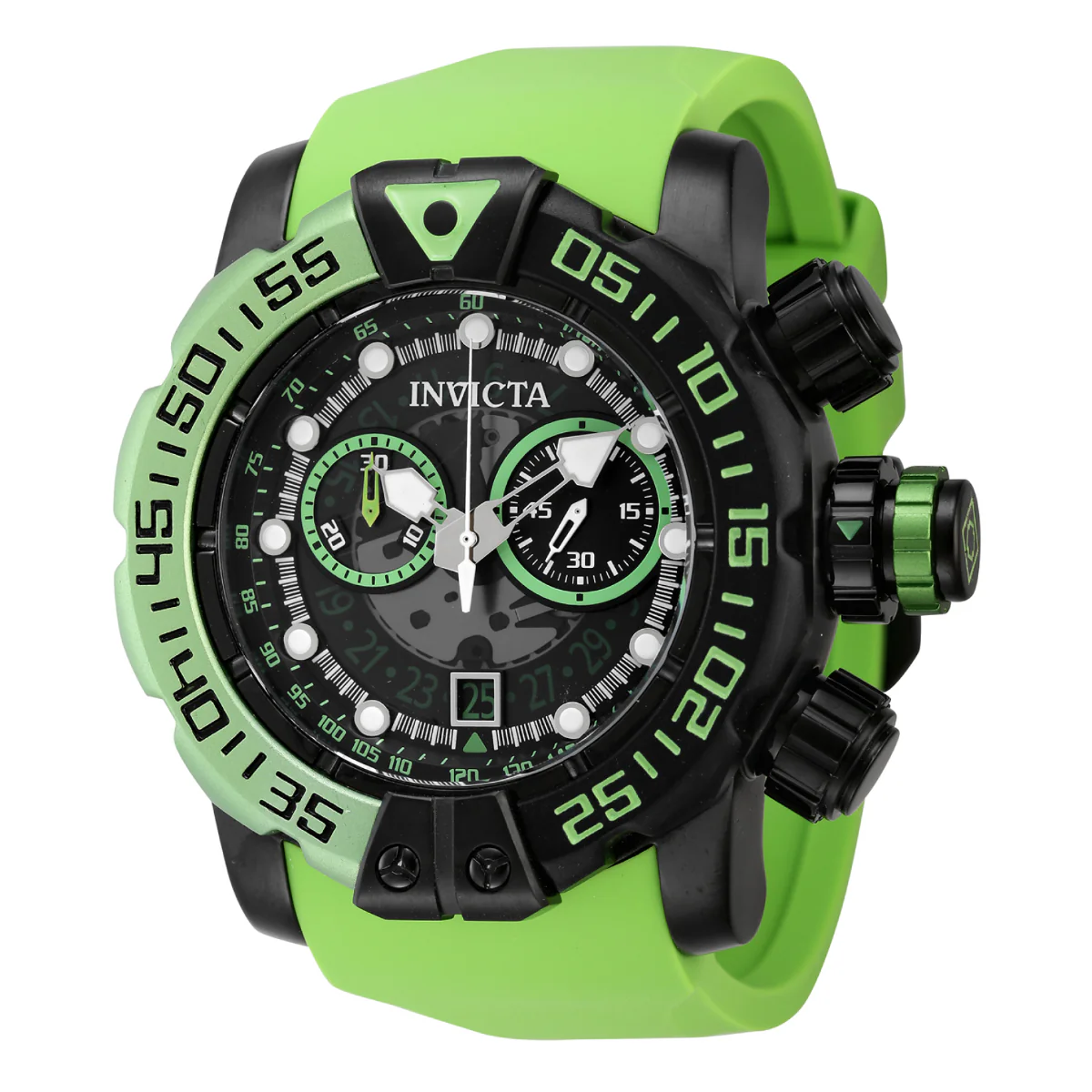 Invicta Sea Hunter Swiss Ronda Z50 Caliber Men's Watch - 57mm. Green. Black (44847)