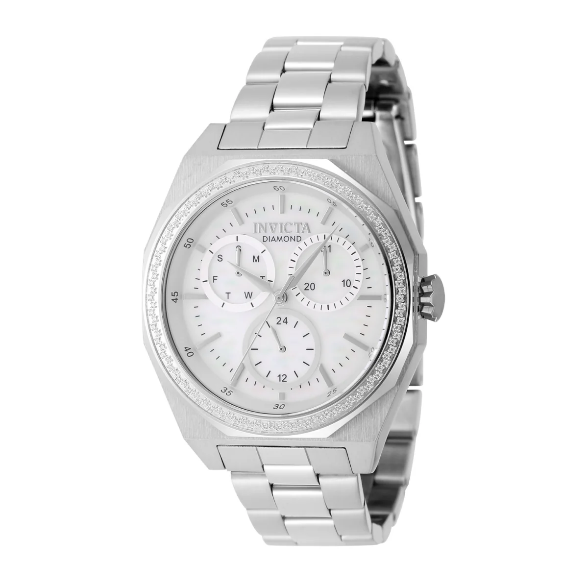 Invicta Elite Diamond 0.41 Carat Diamond Unisex Watch w/ Mother of Pearl Dial - 38mm, Steel (48780)