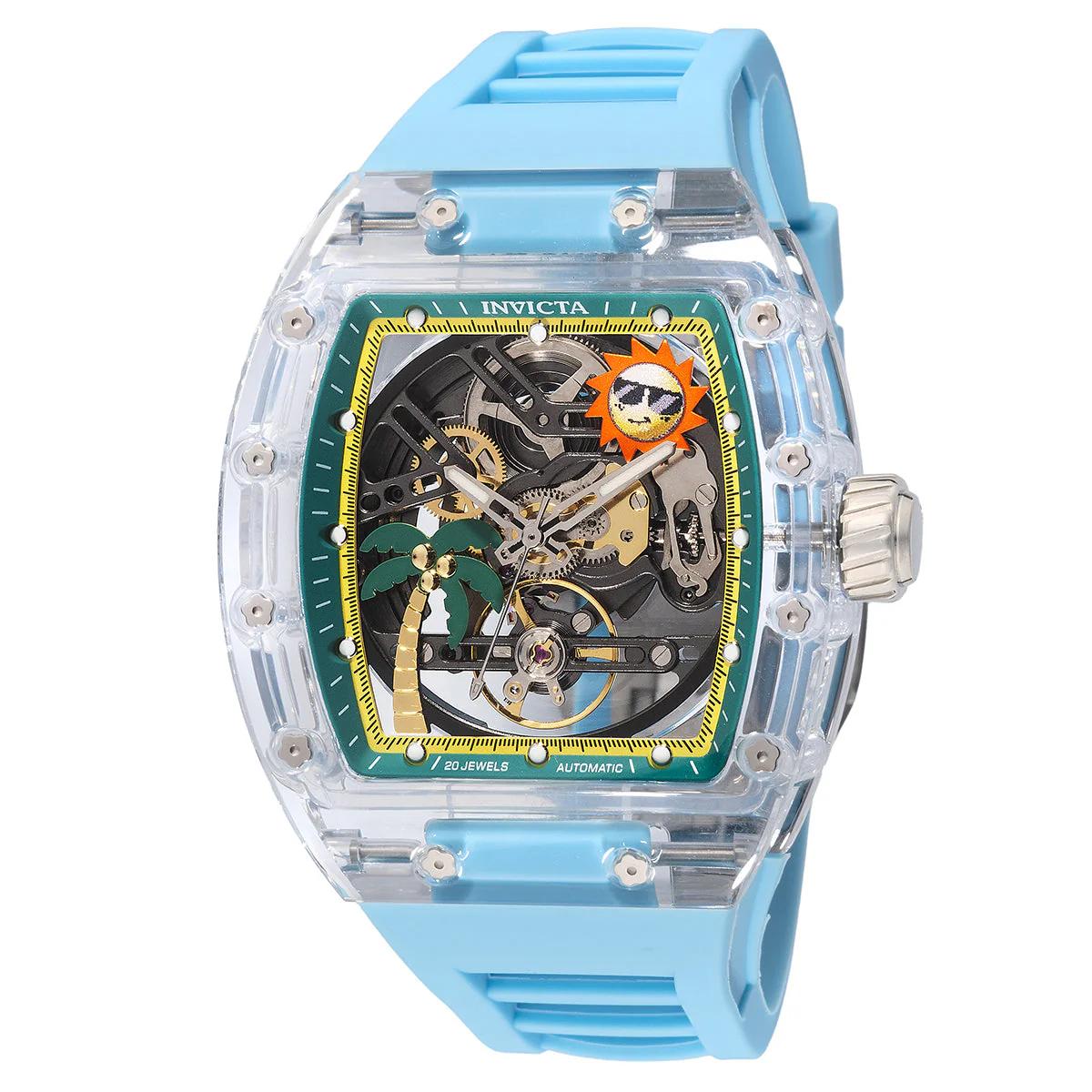 Invicta Artist Radian Prism Automatic Men's Watch w/Skeleton Dial and K9 Sapphire Crystal Case - 42mm. Blue (69138)