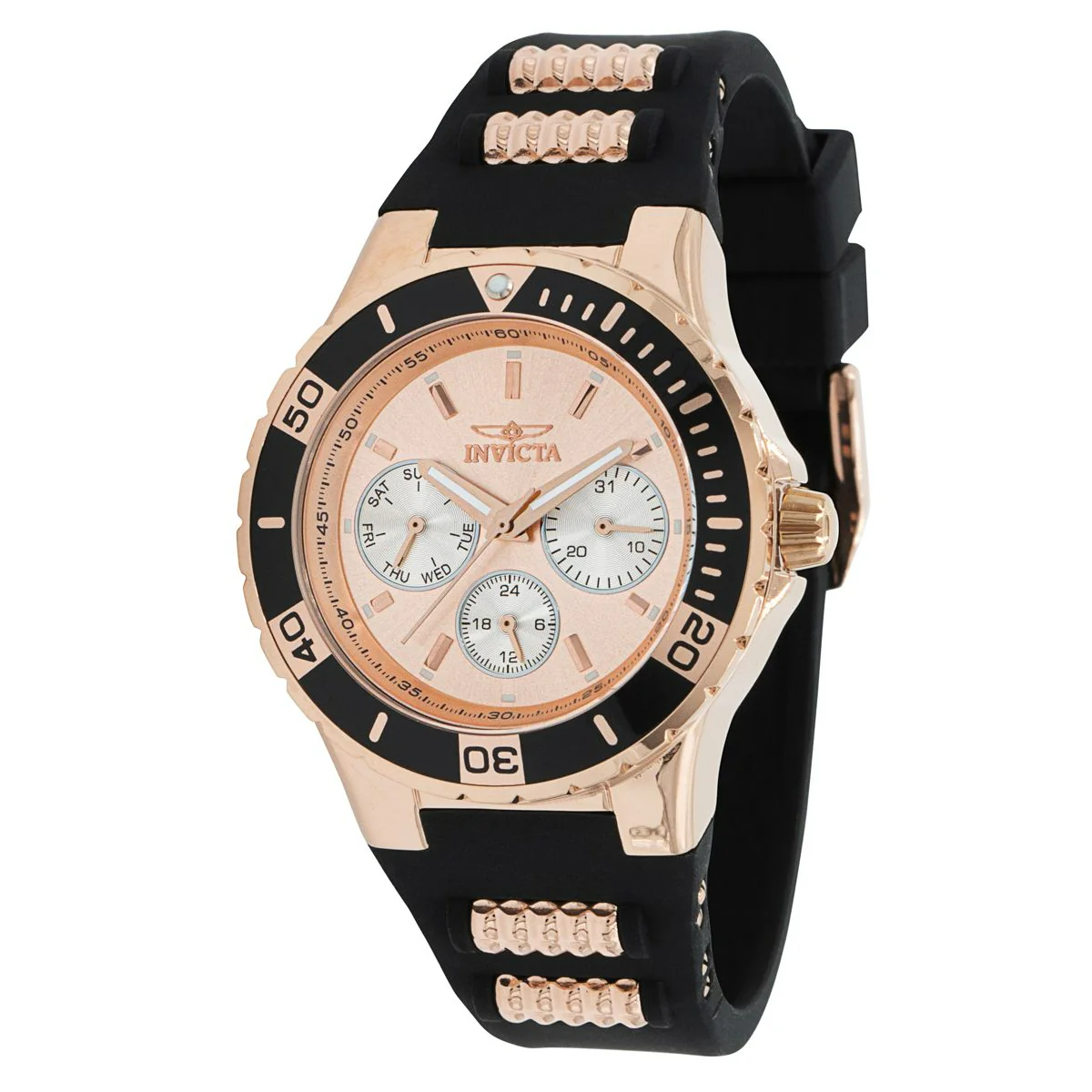 Invicta Aviator Women's Watch - 38mm, Rose Gold, Black (37318)
