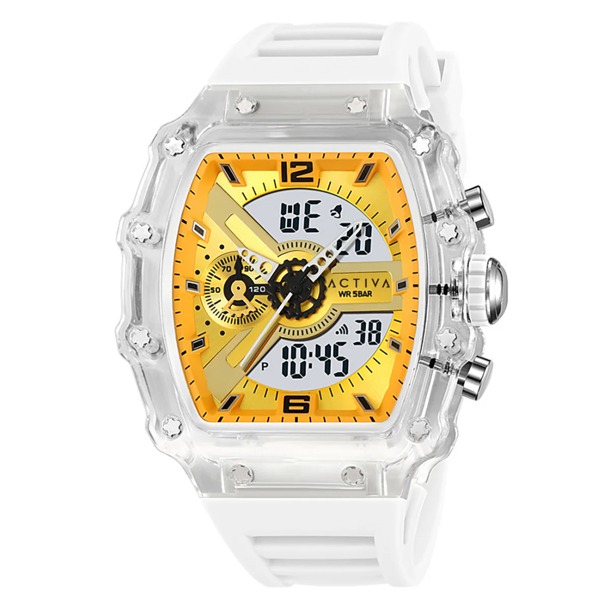 Activa X Iron Stance Invicta Men's Digital Watch - 44.3mm. White (ACW2398-003)