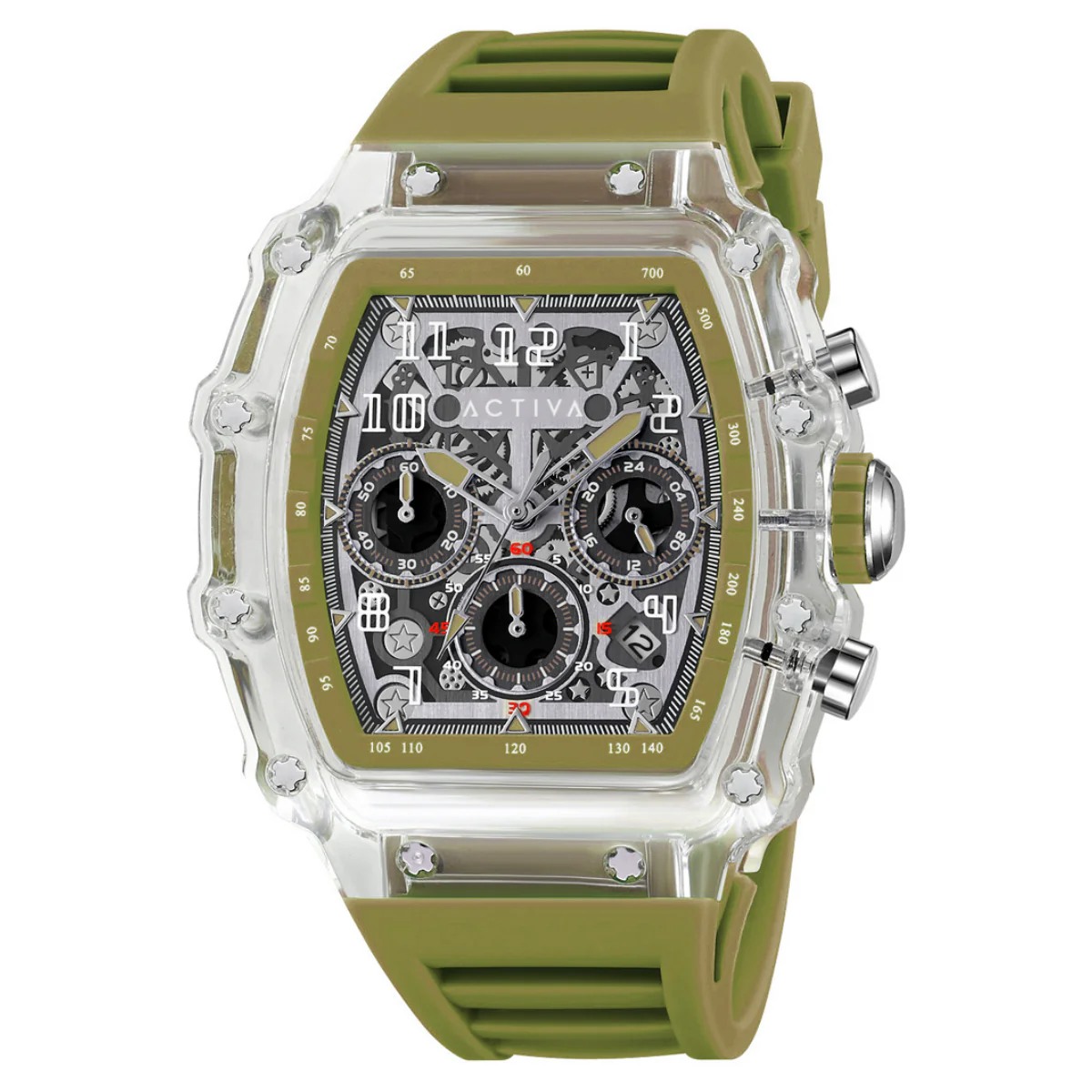 Activa X Invicta Men's Watch w/ Skeleton Dial - 44.3mm, Olive Green (ACW2305-009)