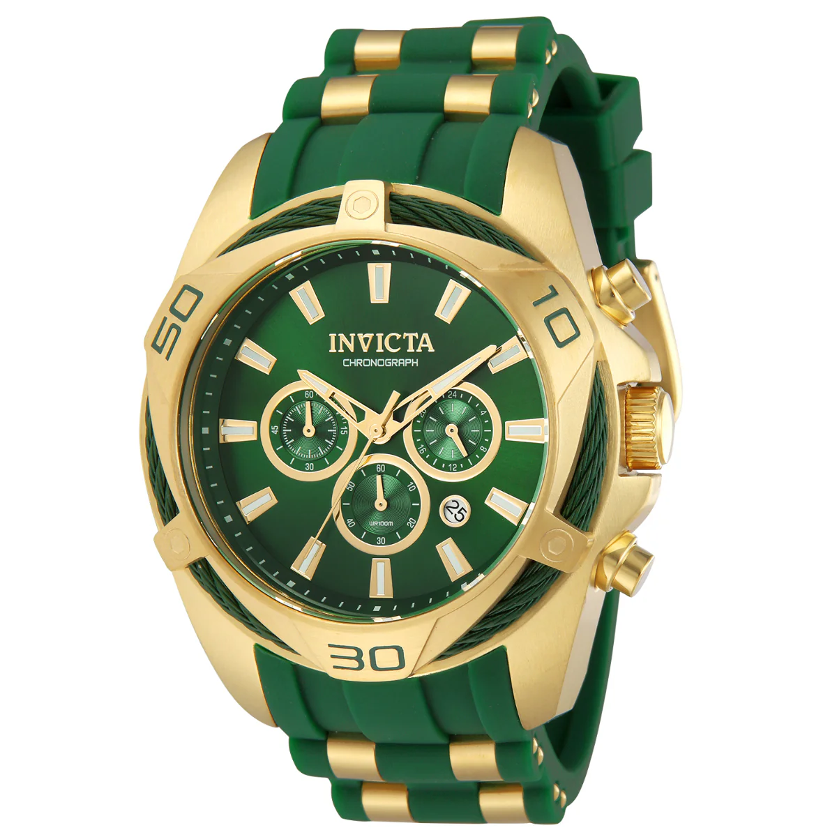 Invicta Bolt Vanguard Men's Watch - 50mm. Gold, Green (43762)
