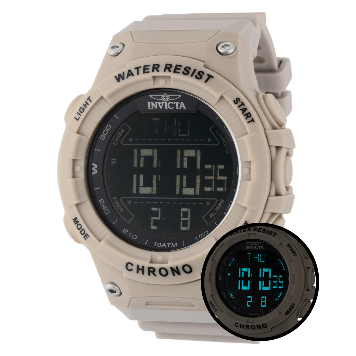 Invicta Racing Burnout Digital Men's Watch - 52mm. Light Brown (47526) 8 Invicta Racing Burnout Digital Men's Watch - 52mm. Light Brown (47526)