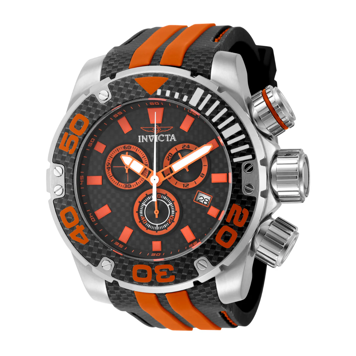 Invicta Sea Hunter Harpoon Strike Men's Watch - 52mm, Orange, Black (48993)