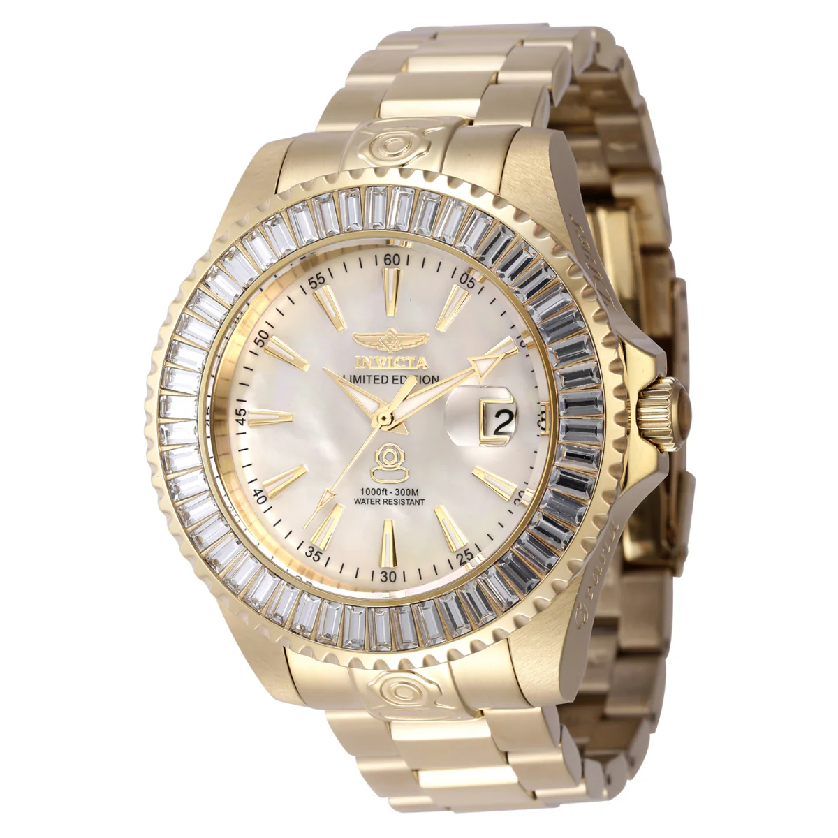 Invicta Grand Diver Automatic Men's Watch w/ Mother of Pearl Dial - 47mm. Gold (47306)