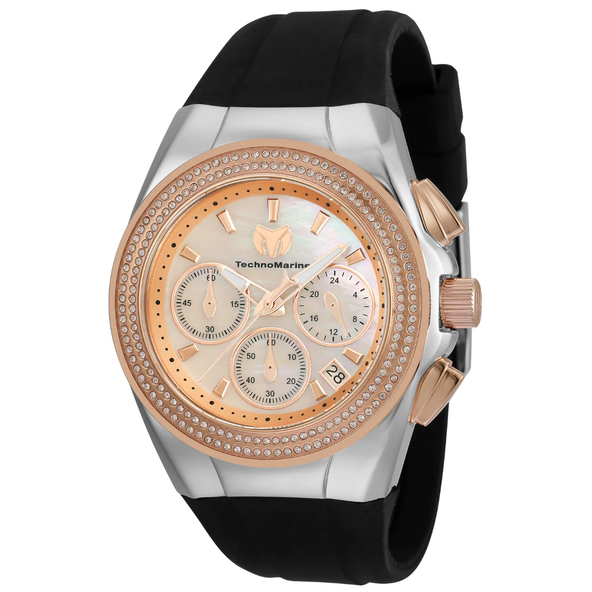 TechnoMarine Cruise Diva Women's Watch w/ Mother of Pearl Dial - 40mm, Black (TM-120044)
