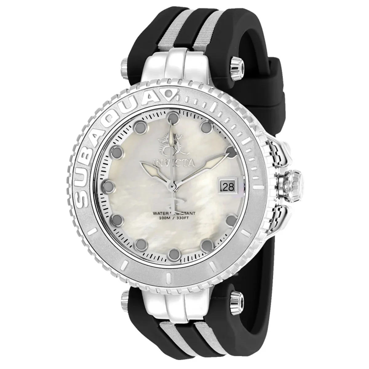 Invicta Subaqua Swiss Ronda 515 Caliber Unisex Watch w/ Mother of Pearl Dial - 40mm, Black, White (27353)