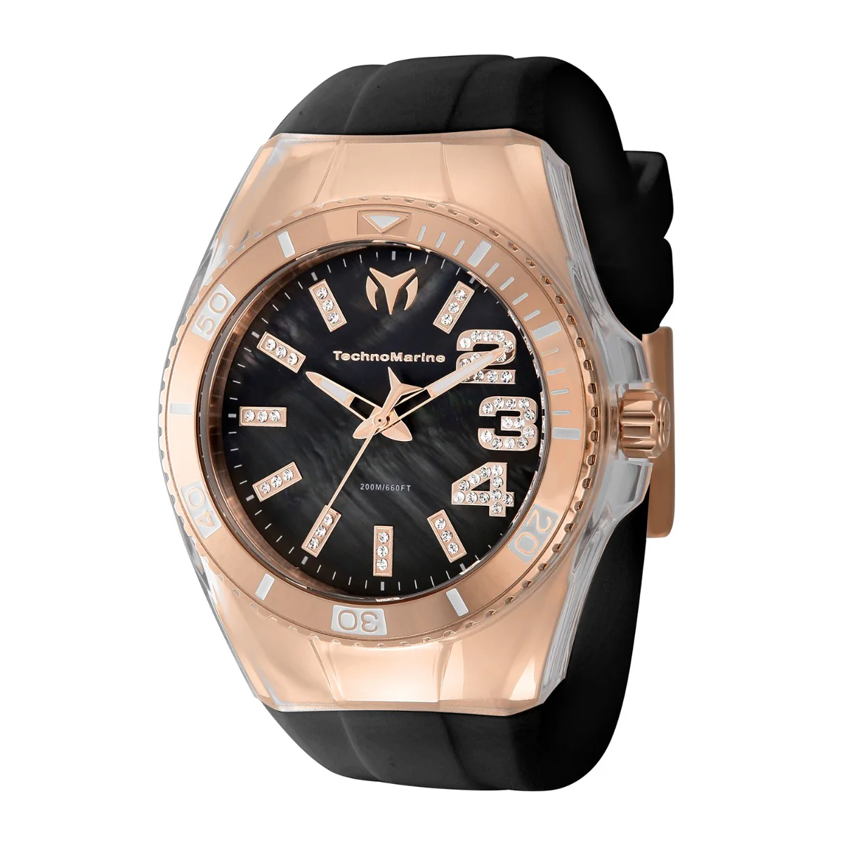 TechnoMarine Cruise Monogram Women's Watch w/ Mother of Pearl Dial - 42mm, Black (TM-121247)