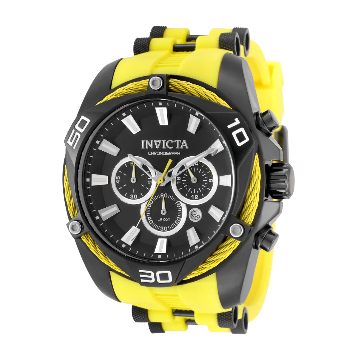 Invicta Bolt Swiss Ronda Z60 FE Caliber Men's Watch - 50mm, Black, Yellow (43767)