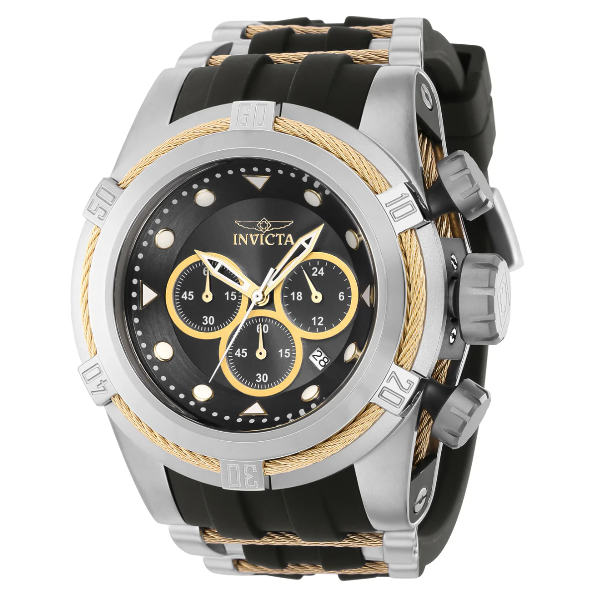 Invicta Bolt Zeus Men's Watch - 53mm, Steel, Gold, Black (37192)