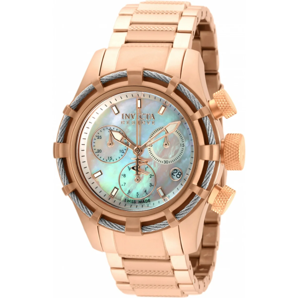 Invicta Reserve Bolt Swiss Ronda 5040.D Caliber Women's Watch w/ Mother of Pearl Dial - 40mm, Rose Gold (90010) 1 Invicta Reserve Bolt Swiss Ronda 5040.D Caliber Women's Watch w/ Mother of Pearl Dial - 40mm, Rose Gold (90010)