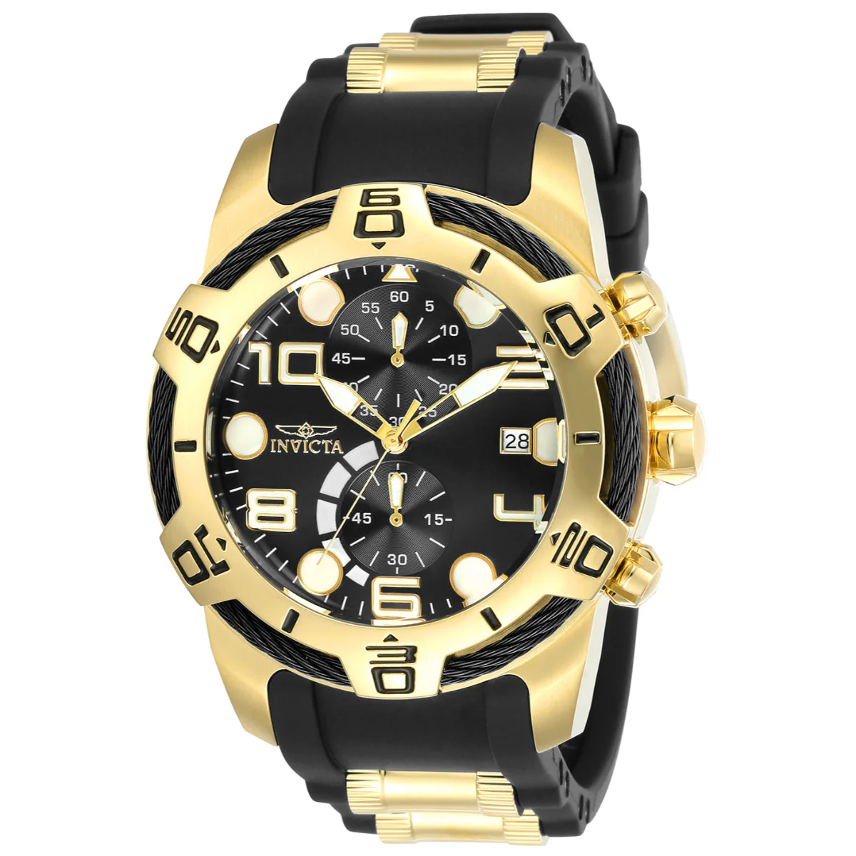 Invicta Bolt Tensile Men's Watch - 50mm. Gold, Black (24218)