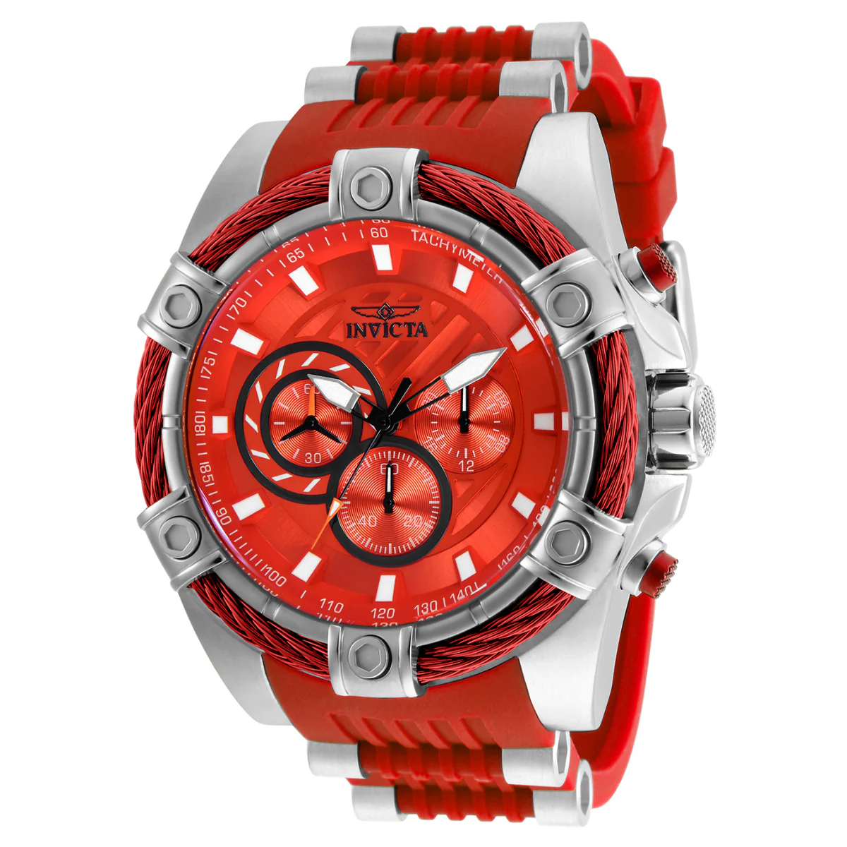 Invicta Bolt Girdex Men's Watch - 52mm. Steel, Red (25525)