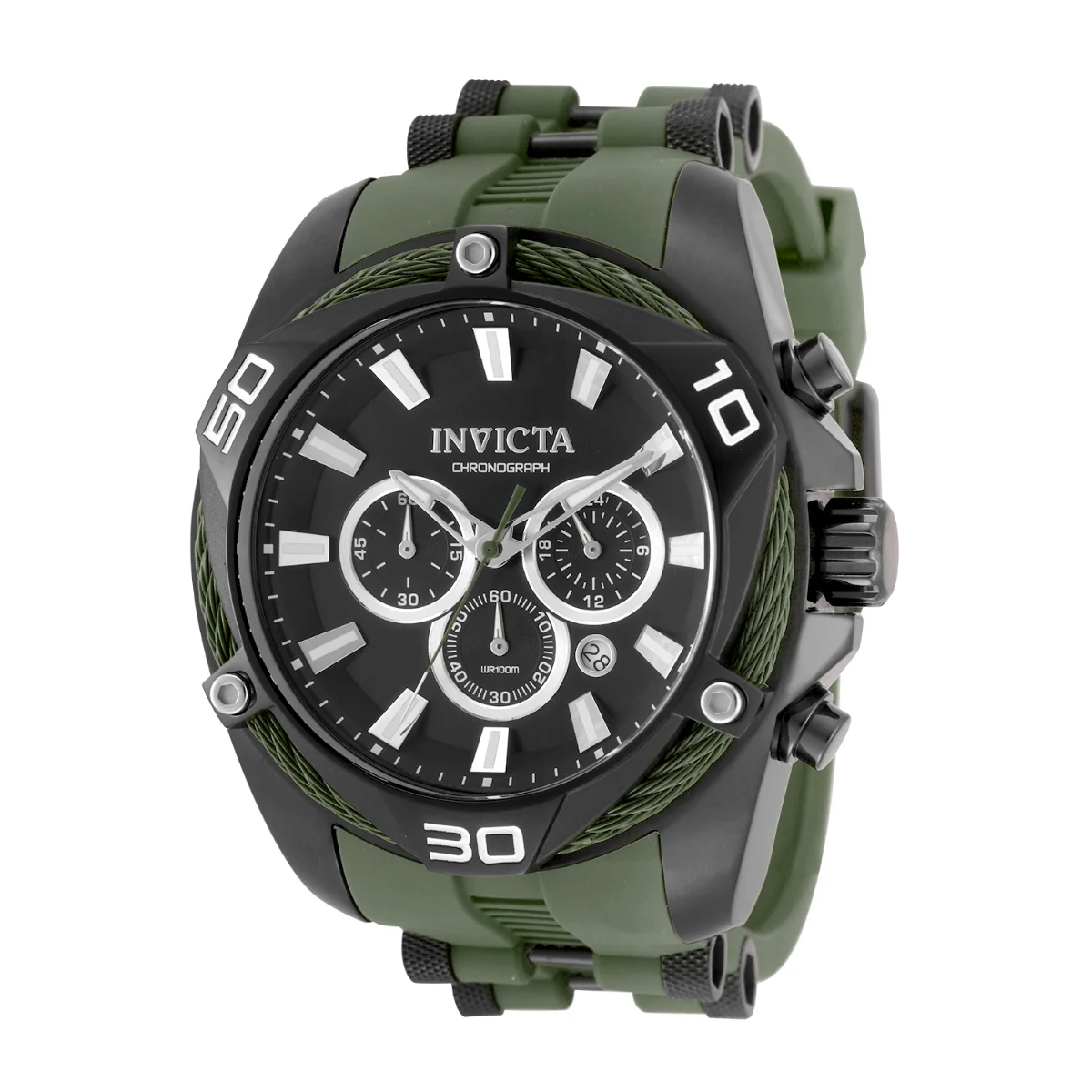 Invicta Bolt Swiss Ronda Z60 FE Caliber Men's Watch - 50mm, Green, Black (44539)