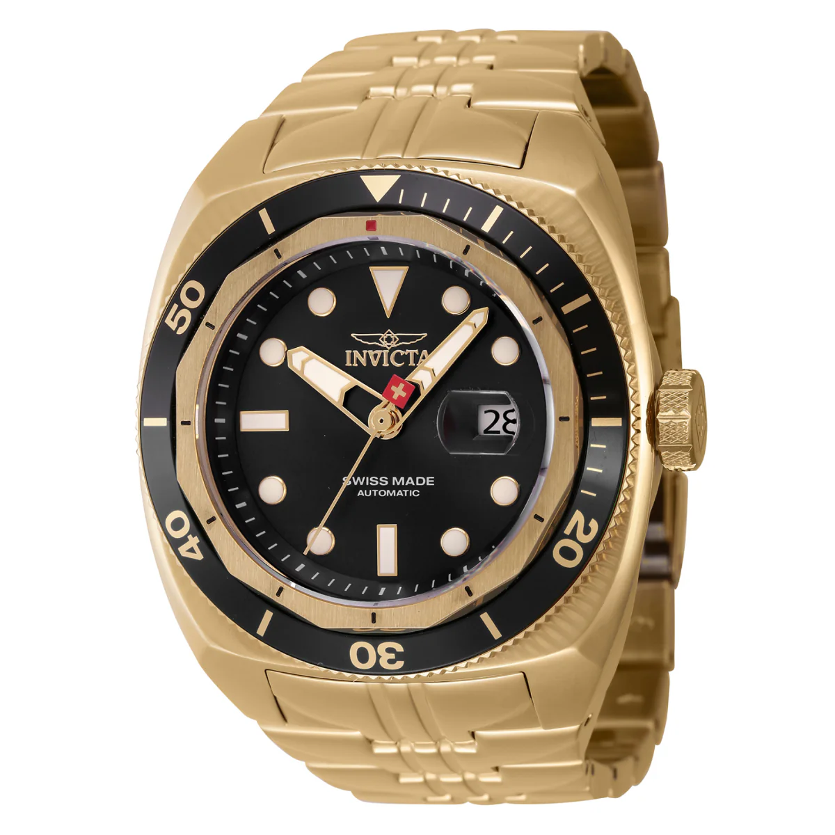 Invicta Swiss Made Ronda R150 Caliber Automatic Men's Watch - 52mm, Gold (44755)