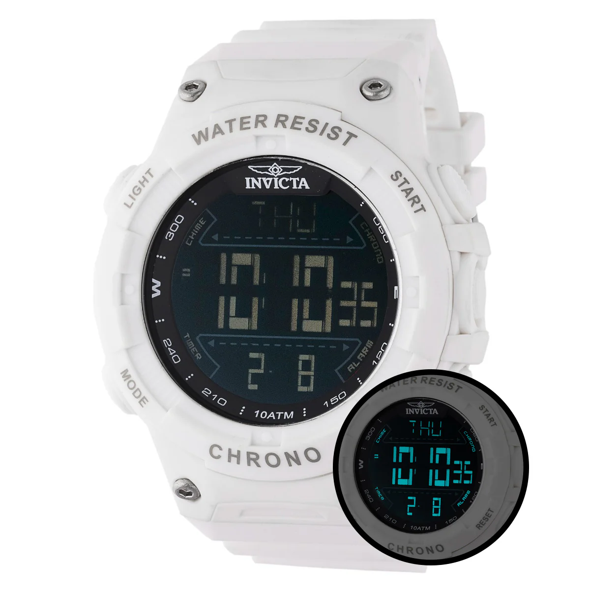 Invicta Racing Burnout Digital Men's Watch - 52mm. White (47524) 8 Invicta Racing Burnout Digital Men's Watch - 52mm. White (47524)