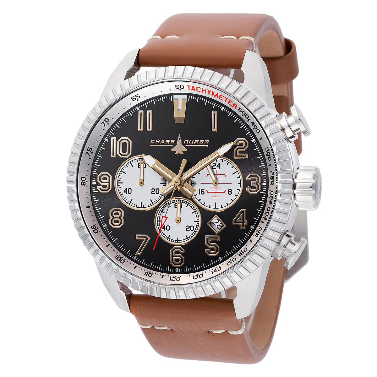 Chase Durer Flight Commander One Men's Watch - 46mm. Light Brown, Ivory (CDW-0087)