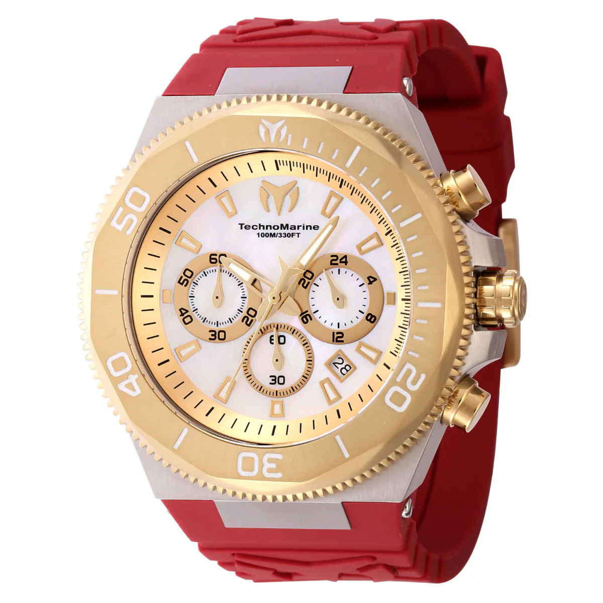 TechnoMarine Manta Ocean Men's Watch w/ Mother of Pearl Dial - 48mm. Red (TM-222078)