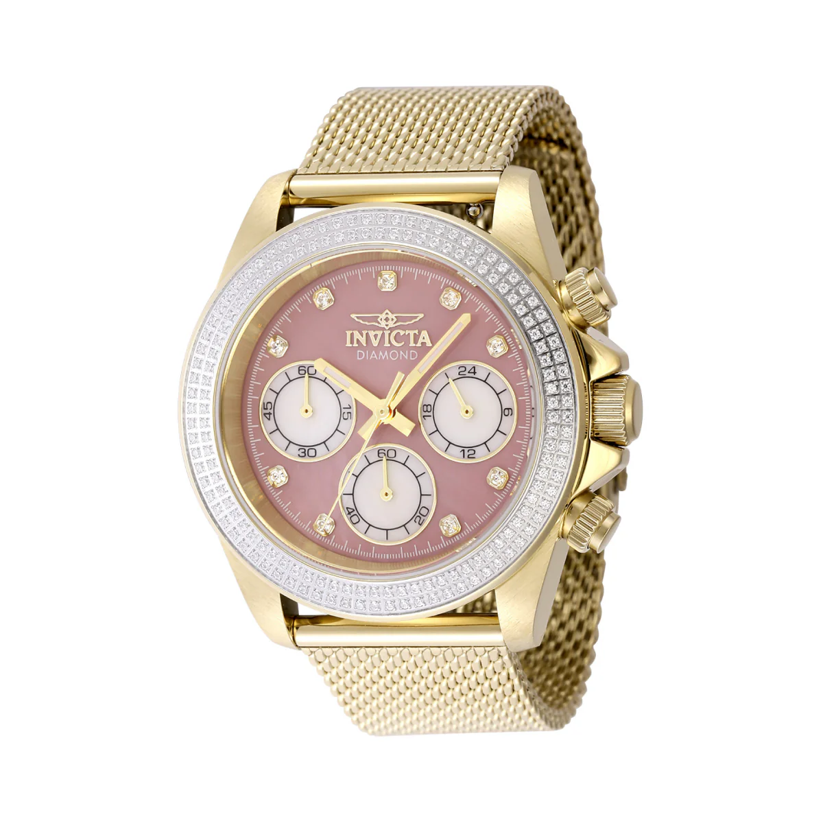 Invicta Elite Diamond 0.71 Carat Diamond Unisex Watch w/ Mother of Pearl Dial - 38mm. Gold (48790)