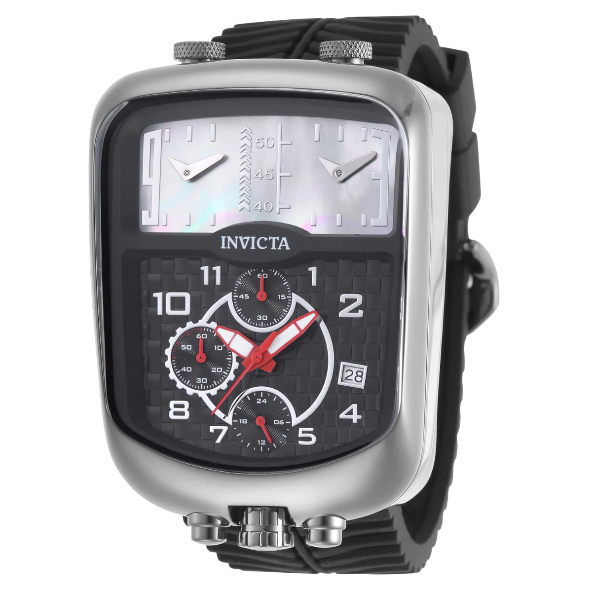 Invicta S1 Rally Dualshift Swiss Ronda Z60 Caliber Men's Watch w/ Mother of Pearl Dial - 42mm. Black (29704)