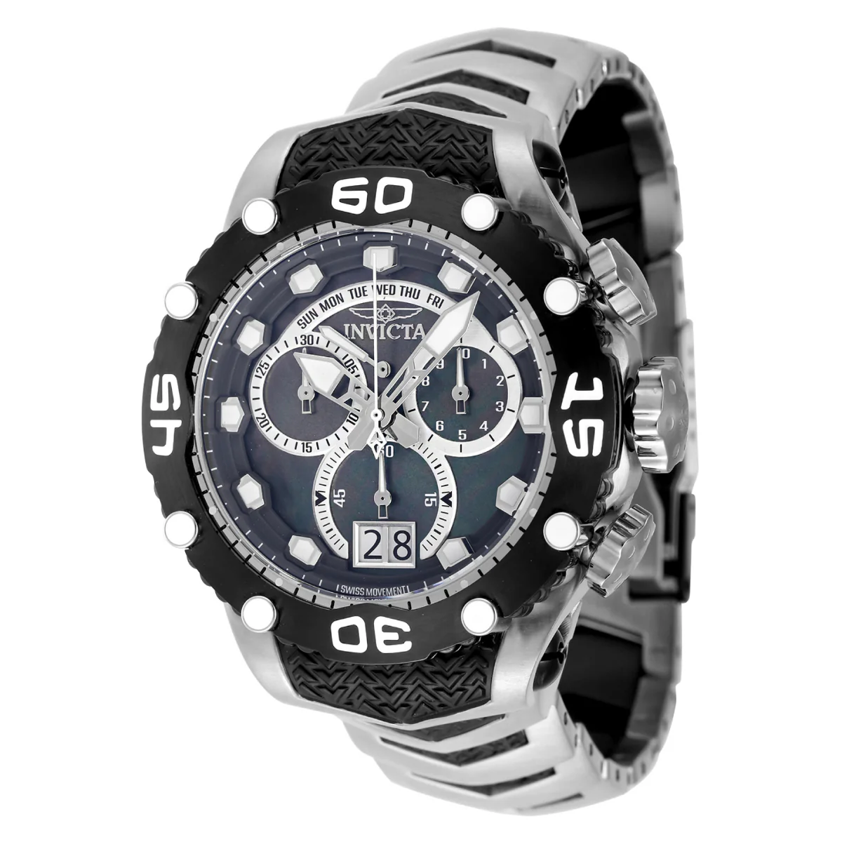 Invicta Subaqua Noma VIII Swiss Ronda 8040.N Caliber Men's Watch w/ Mother of Pearl Dial - 48,5mm, Black, Steel (47291)