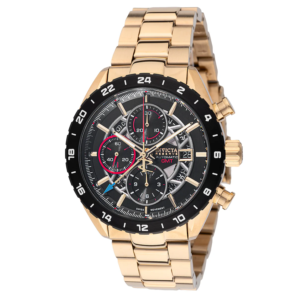 Invicta Reserve Automatic Swiss ETA 7754 Caliber Men's Watch - 44mm, Gold (49232)