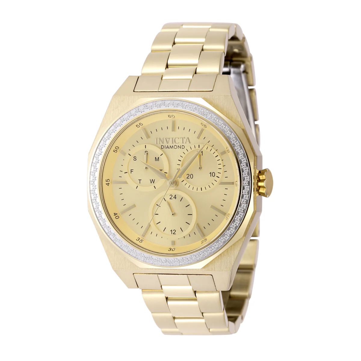 Invicta Elite Diamond 0.41 Carat Diamond Unisex Watch w/ Mother of Pearl Dial - 38mm, Gold (48783)