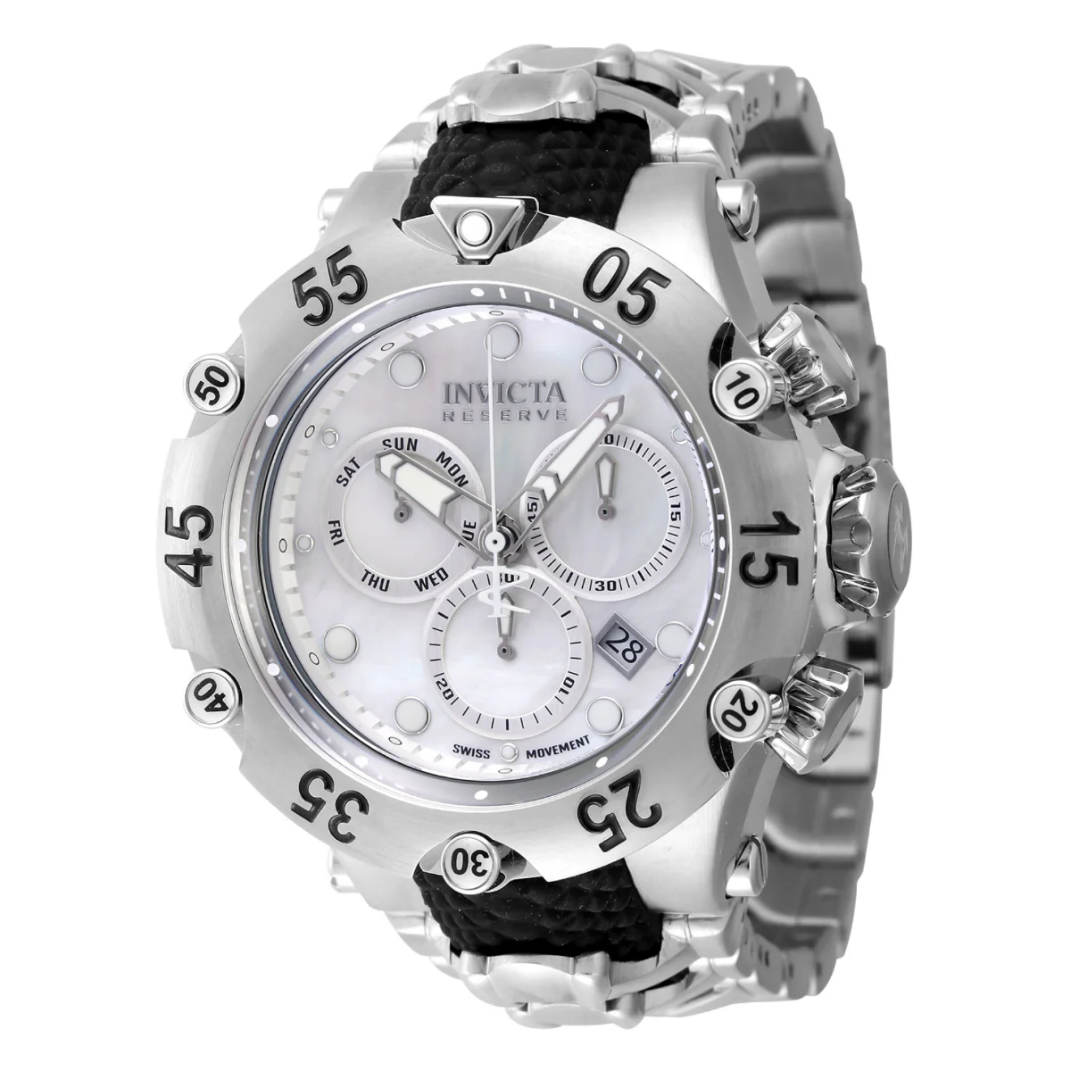 Invicta Reserve Venom Cobra Swiss Ronda Z60 Caliber Men's Watch w/ Mother of Pearl Dial - 54mm. Black, Steel (47156) 1 Invicta Reserve Venom Cobra Swiss Ronda Z60 Caliber Men's Watch w/ Mother of Pearl Dial - 54mm. Black, Steel (47156)