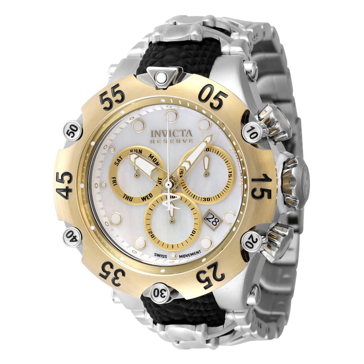 Invicta Reserve Venom Cobra Swiss Ronda Z60 Caliber Men's Watch w/ Mother of Pearl Dial - 54mm. Black, Steel (47218) 1 Invicta Reserve Venom Cobra Swiss Ronda Z60 Caliber Men's Watch w/ Mother of Pearl Dial - 54mm. Black, Steel (47218)