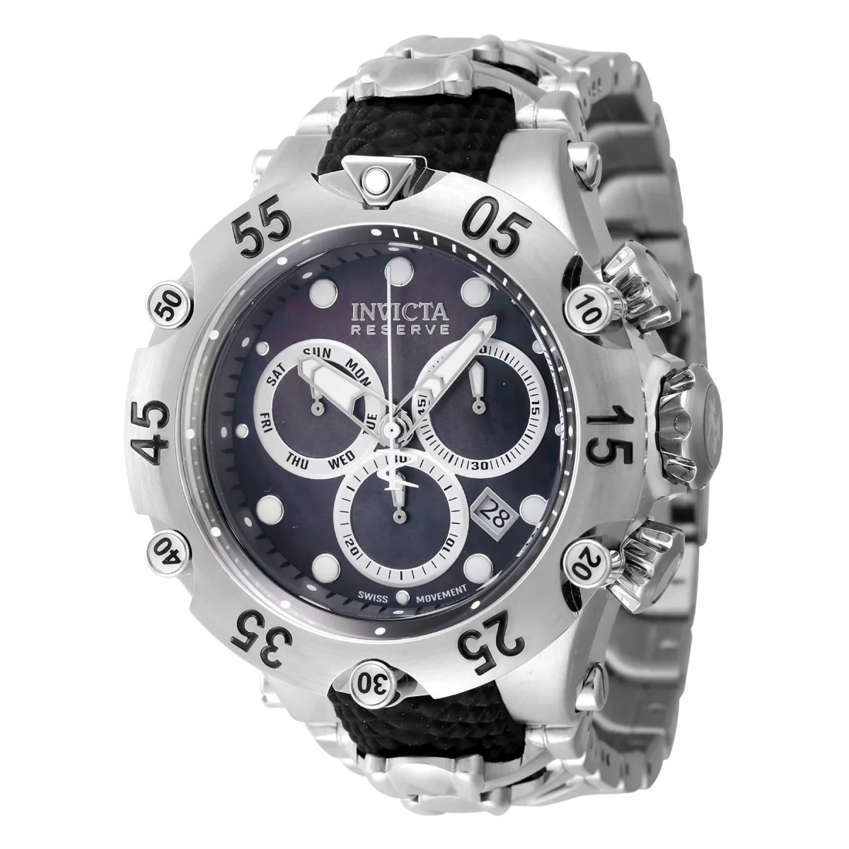 Invicta Reserve Venom Cobra Swiss Ronda Z60 Caliber Men's Watch w/ Mother of Pearl Dial - 54mm. Black, Steel (47157) 1 Invicta Reserve Venom Cobra Swiss Ronda Z60 Caliber Men's Watch w/ Mother of Pearl Dial - 54mm. Black, Steel (47157)