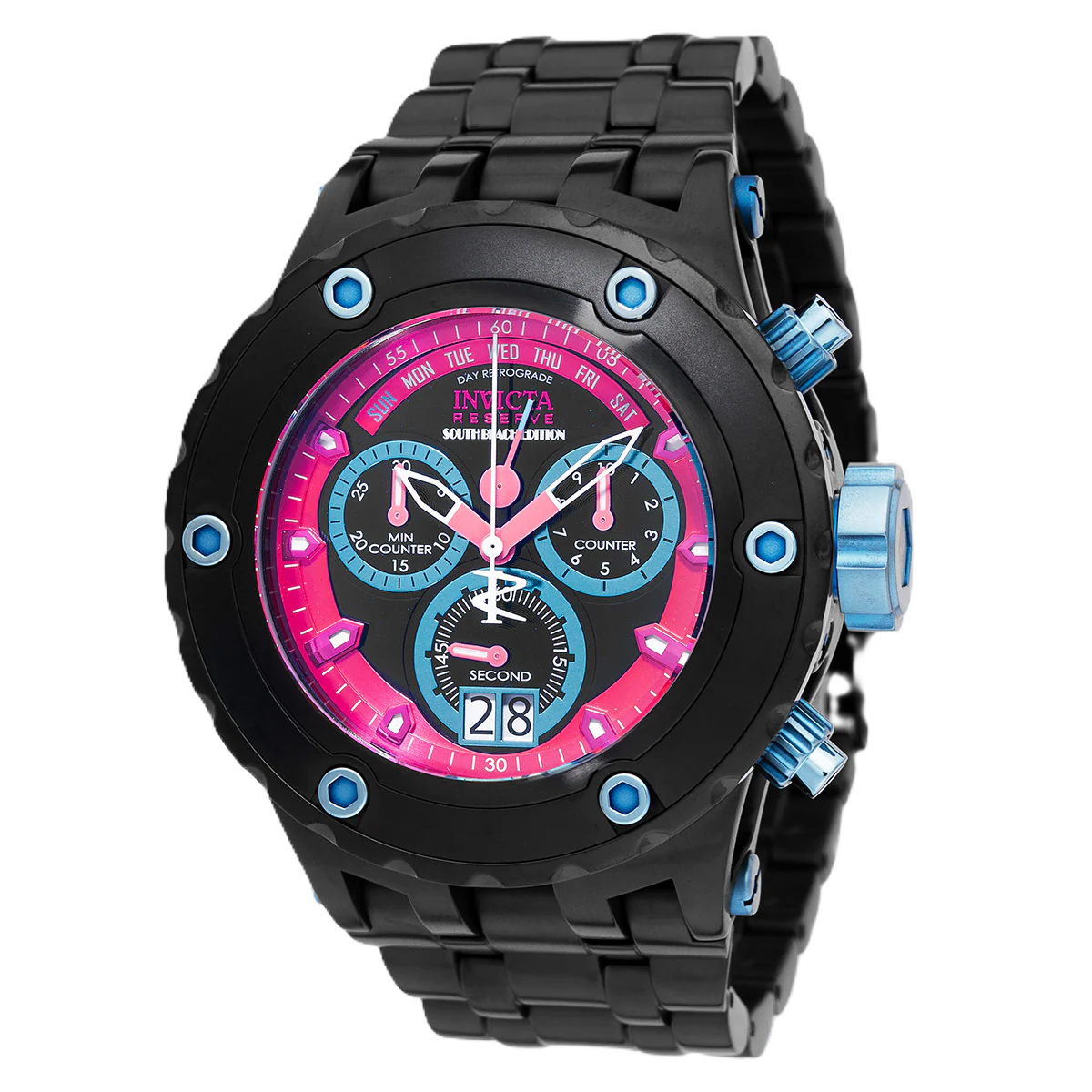 Invicta Reserve South Beach Swiss Ronda 8040.N Caliber Men's Watch - 52mm, Ice Blue, Black (48608) 1 Invicta Reserve South Beach Swiss Ronda 8040.N Caliber Men's Watch - 52mm, Ice Blue, Black (48608)