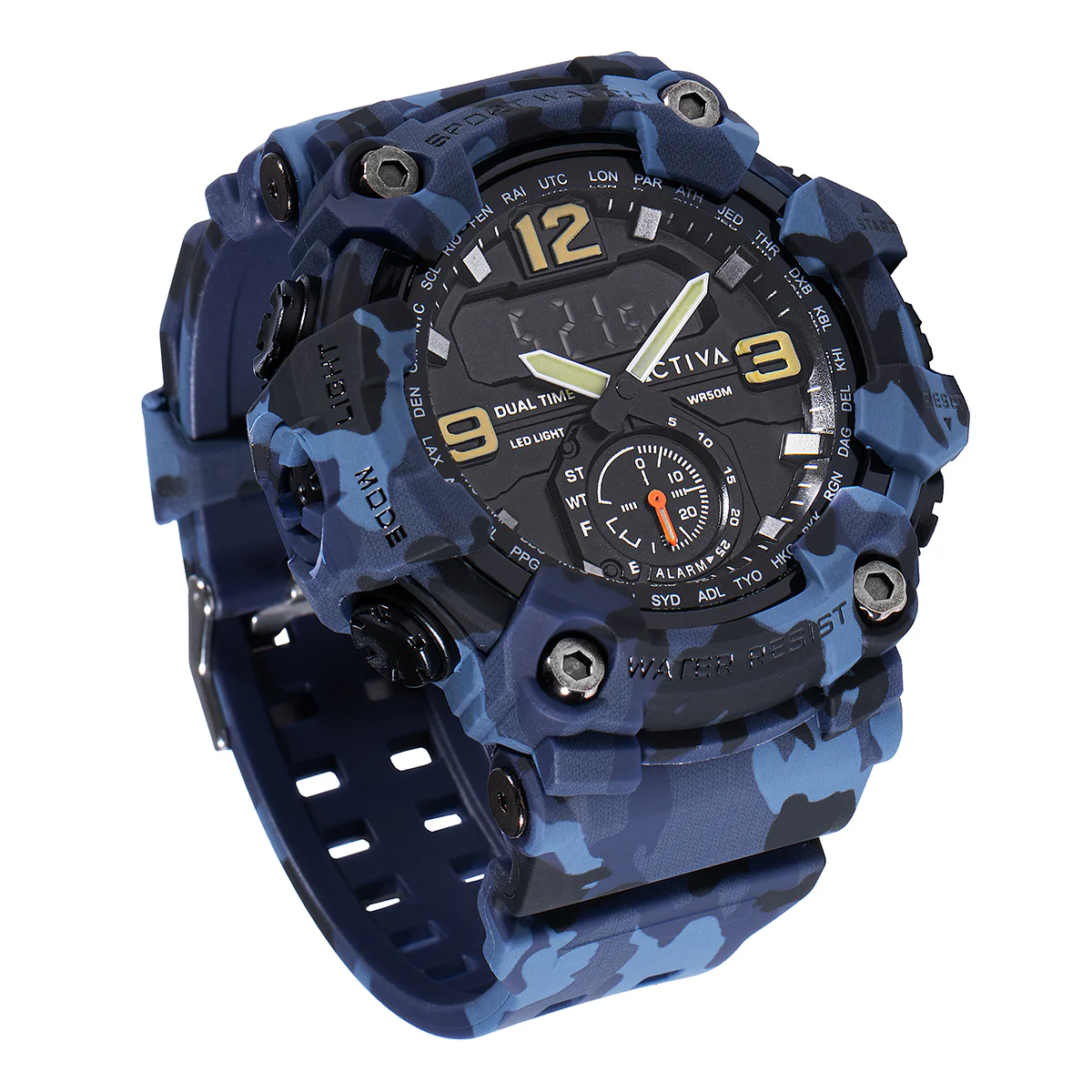 Activa X Invicta BlackOps Digital Men's Watch - 56mm. Camouflage, Blue (ACW1637-003)