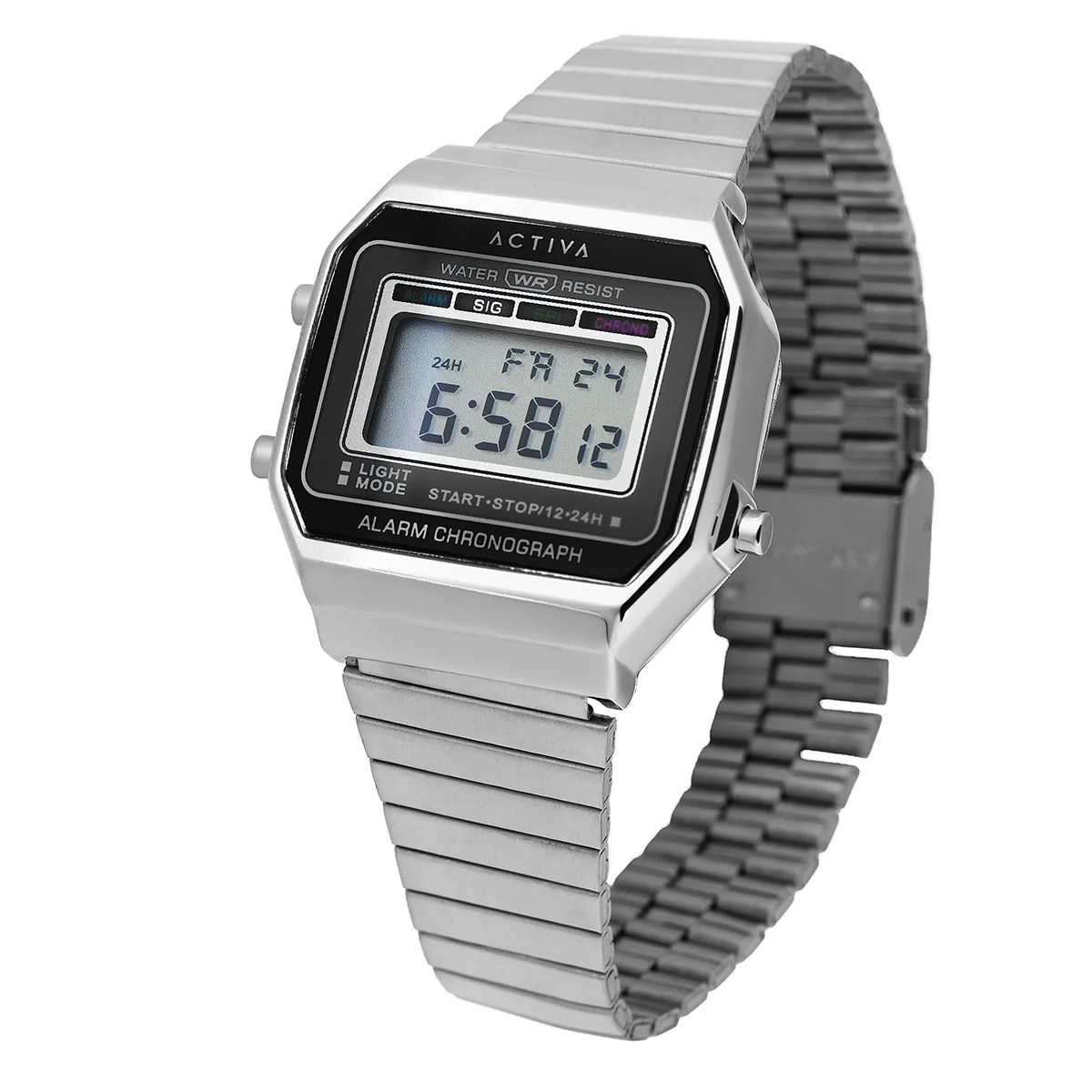 Invicta Activa Vintage Digital Men's Watch - 39mm. Silver, Black (ACWV004)
