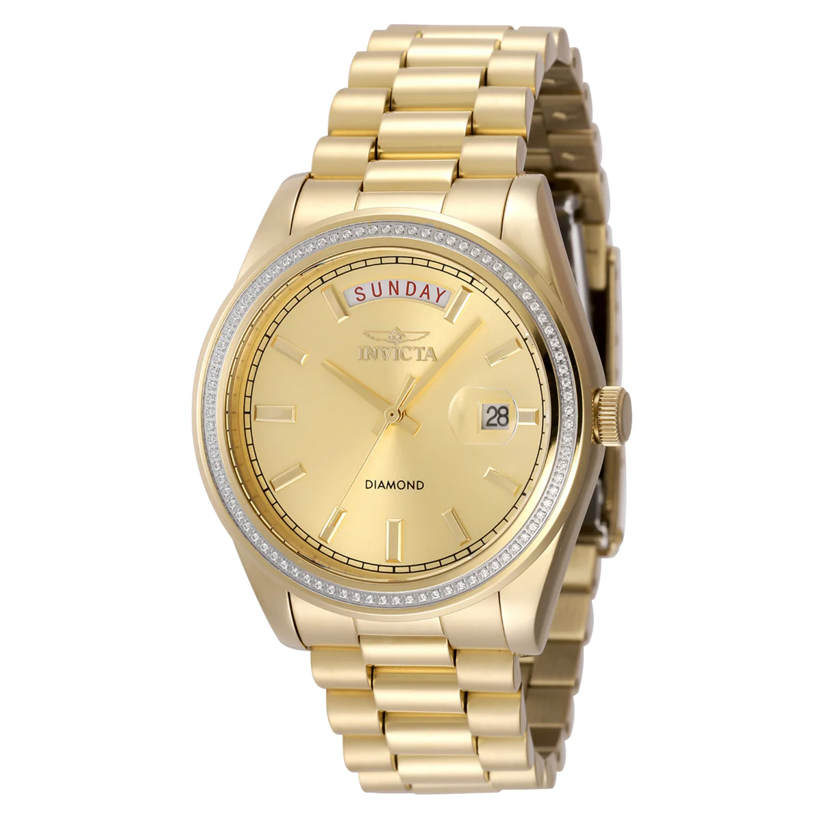 Invicta Elite Diamond 0.30 Carat Diamond Unisex Watch - 38mm, Gold (48764)